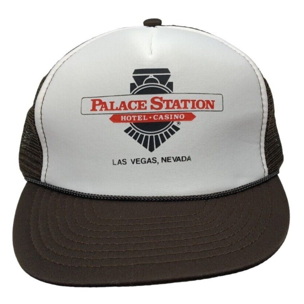 Vintage "Palace Station Hotel Casino - Las Vegas" Snapback Trucker Mesh Hat RARE